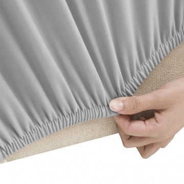 Husă elastică pentru canapea poliester jersey gri - Img 3