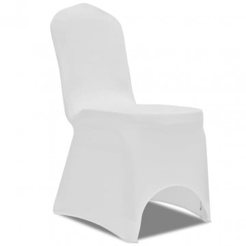 Huse de scaun elastice, 18 buc., alb - Img 2