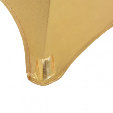 Huse elastice de masă, 2 buc., auriu, 80 cm - Img 4