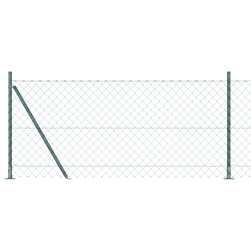 Împrejmuire cu plasă de sârmă cu 7 stâlpi flansați 1x10 m din oțel galvanizat - Img 2