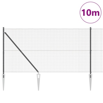 Împrejmuire din zinc cu 7 țevi de sprijin Gri 1,4x10 m Oțel - Img 3