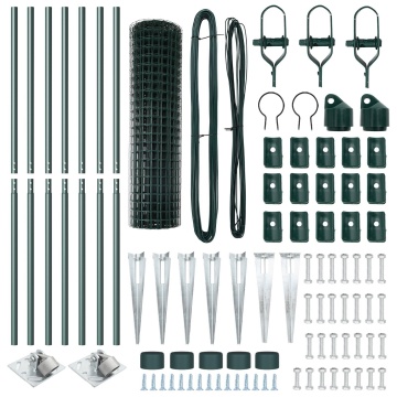 Împrejmuire Euro cu 7 Picioare cu Vârf 1x10 m Oțel Galvanizat Verde - Img 4
