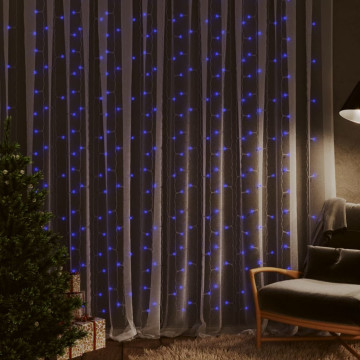 Instalație lumini tip perdea 3x3m 300 LED albastru 8 funcții - Img 1