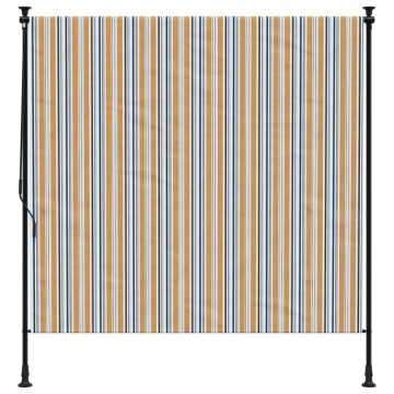 Jaluzea rulou de exterior, galben/alb, 150x270 cm țesătură/oțel - Img 3