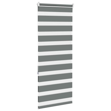 Jaluzea tip zebra gri închis lățime țesătură 55,9 cm poliester - Img 4