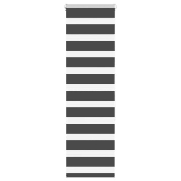 Jaluzea tip zebra neagră lățime țesătură 35,9 cm poliester - Img 1