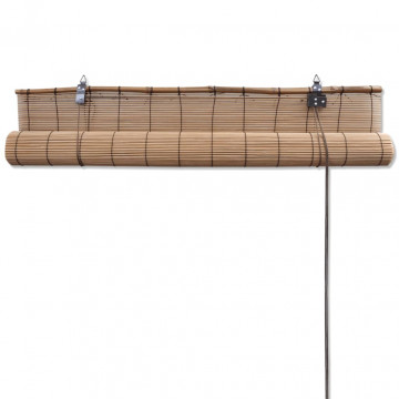 Jaluzele din bambus tip rulou, 2 buc., maro, 120 x 220 cm - Img 4