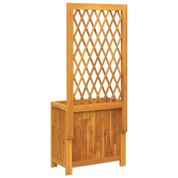 Jardinieră cu spalier, 55x29,5x132 cm, lemn masiv acacia - Img 5