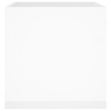 Jardinieră cutie, alb extralucios, 40x40x40 cm, lemn compozit - Img 7