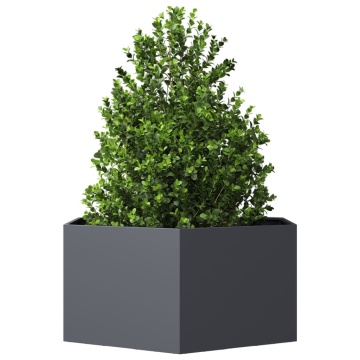 Jardinieră de grădină antracit 104x90x45 cm oțel hexagonal - Img 3