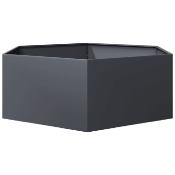 Jardinieră de grădină antracit 138x120x45 cm oțel hexagonal - Img 8