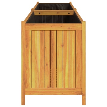 Jardinieră de grădină cu căptușeală 199x38,5x50 cm, lemn acacia - Img 5