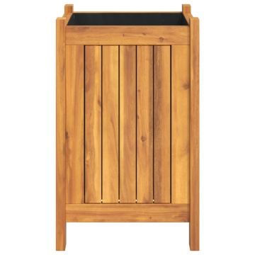 Jardinieră de grădină cu căptușeală, 31x31x50 cm, lemn acacia - Img 4