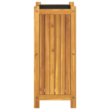 Jardinieră de grădină cu căptușeală, 31x31x75 cm, lemn acacia - Img 4