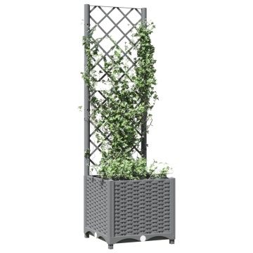 Jardinieră de grădină cu spalier, gri deschis, 40x40x136 cm, PP - Img 3