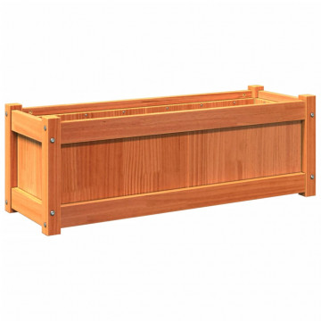 Jardinieră de grădină, maro ceruit, 90x31x31 cm, lemn masiv pin - Img 6
