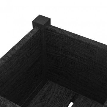 Jardinieră de grădină, negru, 31x31x70 cm, lemn masiv de pin - Img 7