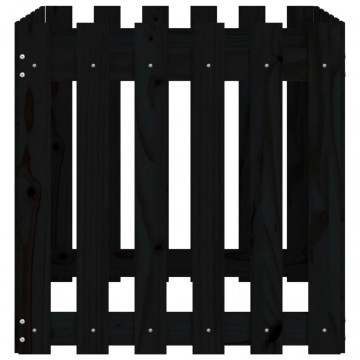 Jardinieră grădină design gard negru 60x60x60 cm lemn masiv pin - Img 5