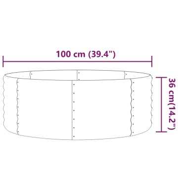 Jardinieră grădină gri 100x100x36 cm oțel vopsit electrostatic - Img 4