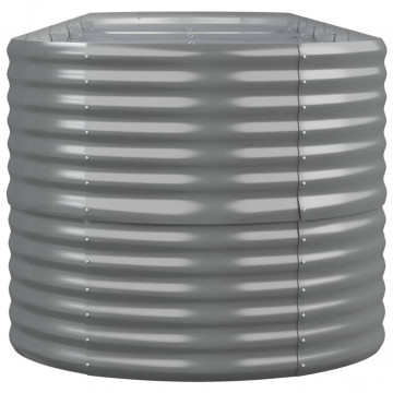 Jardinieră grădină gri 368x80x68 cm oțel vopsit electrostatic - Img 4