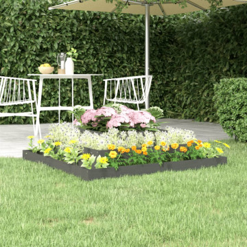 Jardinieră, gri, 110x110x27 cm, lemn masiv de pin - Img 1
