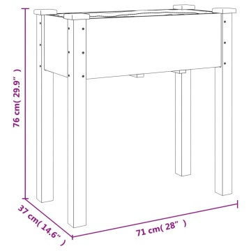 Jardinieră pe roți cu căptușeală gri 71x37x80cm lemn masiv brad - Img 7
