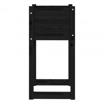 Jardiniere, 2 buc., Negru, 40x40x52,5 cm, lemn masiv de pin - Img 5