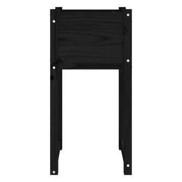 Jardiniere, 2 buc., Negru, 40x40x52,5 cm, lemn masiv de pin - Img 8