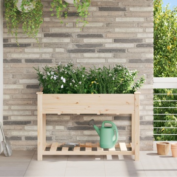 Jardiniere cu Raft 115x59x76 cm Lemn Solid de Brad - Img 1