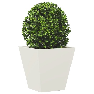 Jardiniere de grădină, 2 buc., alb, 30x30x30 cm, oțel - Img 4