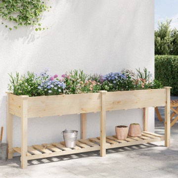 Jardiniere de grădină cu grile 203x53x76 cm Lemn masiv de brad - Img 4