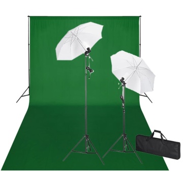 Kit studio foto, fundal verde, 600 x 300 & lumini - Img 1