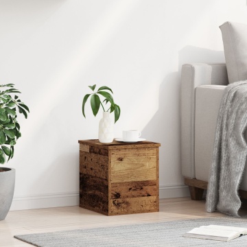 Ladă depozitare cu capac, lemn vechi 30x35x35 cm lemn prelucrat - Img 4