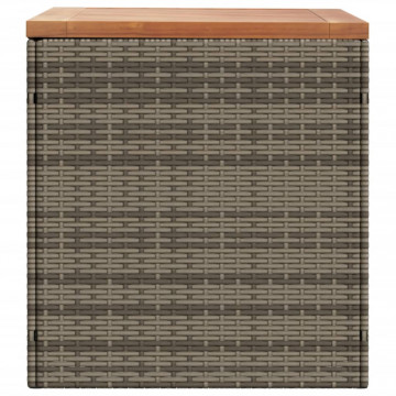Ladă depozitare grădină gri 110x50x54 cm lemn acacia poliratan - Img 8