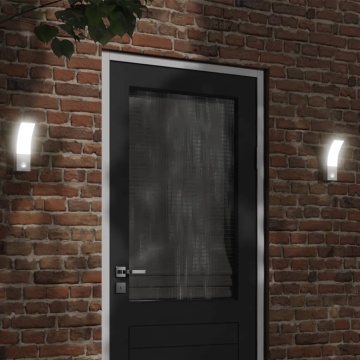 Lampă exterioară de perete cu LED/senzor, alb, aluminiu turnat - Img 1