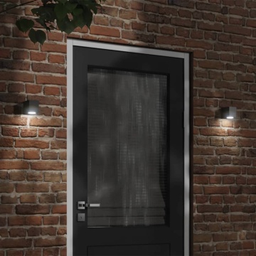 Lampă exterioară de perete, negru, aluminiu turnat sub presiune - Img 1