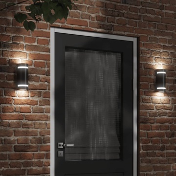 Lampă exterioară de perete, negru, aluminiu turnat sub presiune - Img 1