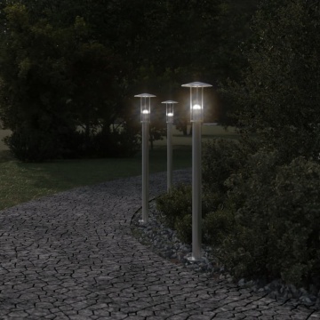 Lampă exterioară de podea, argintiu, 100 cm, oțel inoxidabil - Img 3