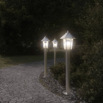 Lampă exterioară de podea, argintiu, 80 cm, oțel inoxidabil - Img 3