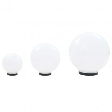 Lămpi bol cu LED 3 buc., sferice, 20/30/40 cm, PMMA - Img 4