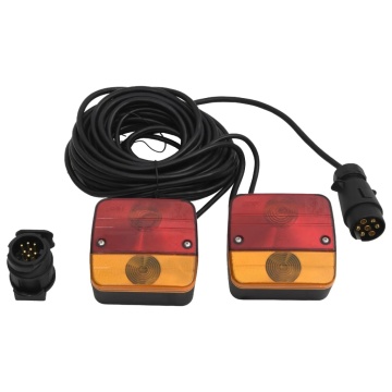 Lumini pentru remorcă 2 buc. bec clasic 12 V roșu 10,5x5x9,5 cm - Img 1