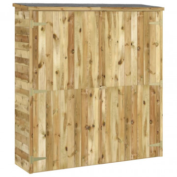 Magazie de grădină pentru scule, 163x50x171 cm, lemn masiv pin - Img 2
