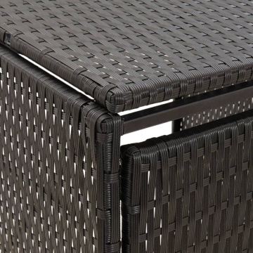 Magazie de pubele cvadruplă, negru, 274x80x117 cm, poliratan - Img 5