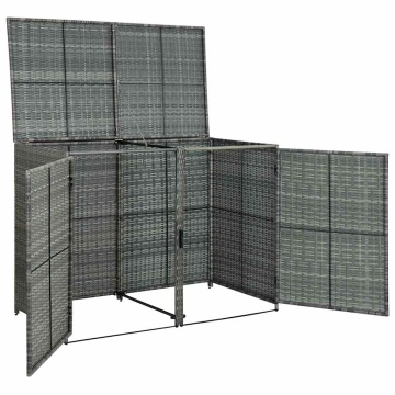 Magazie dublă pentru pubele, antracit, 148x77x111 cm, poliratan - Img 10