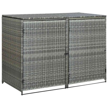 Magazie dublă pentru pubele, antracit, 148x77x111 cm, poliratan - Img 12