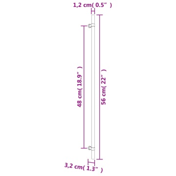 Mânere de dulap, 10 buc., negru, 480 mm, oțel inoxidabil - Img 7