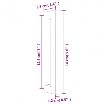 Mânere de dulap, 20 buc., bronz, 128 mm, oțel inoxidabil - Img 7
