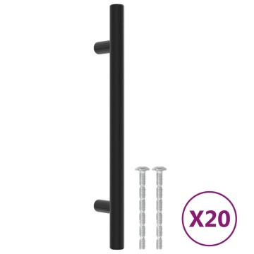 Mânere de dulap, 20 buc., negru, 128 mm, oțel inoxidabil - Img 2