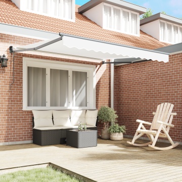 Marchiză Automată Retractabilă Alb 350x250 cm, Țesătură de schimb pentru marchiză pentru cadru de 3.5x2.5 m Alb - Img 3