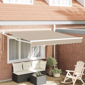 Marchiză manuală retractabilă Bej 300x250 cm, Țesătură de schimb pentru marchiză pentru cadru de 3x2.5 m Bej - Img 1